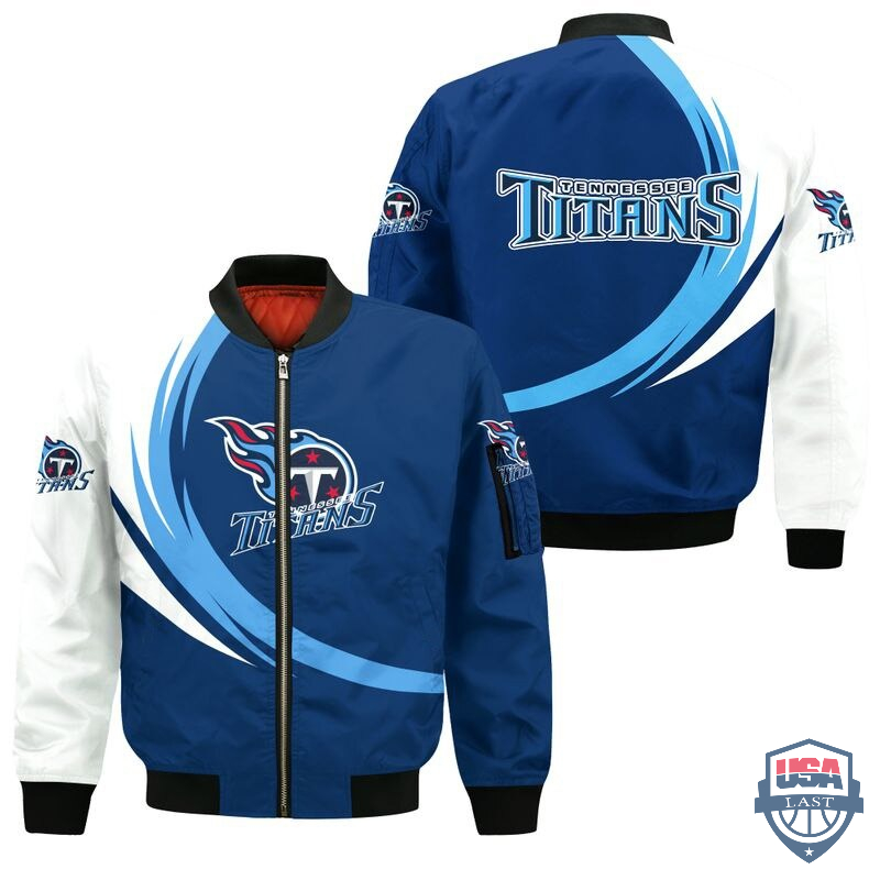 Nfl Tennessee Titans Curve Design Bomber Jacket Nfl Tennessee Titans Curve Design Bomber Jacket