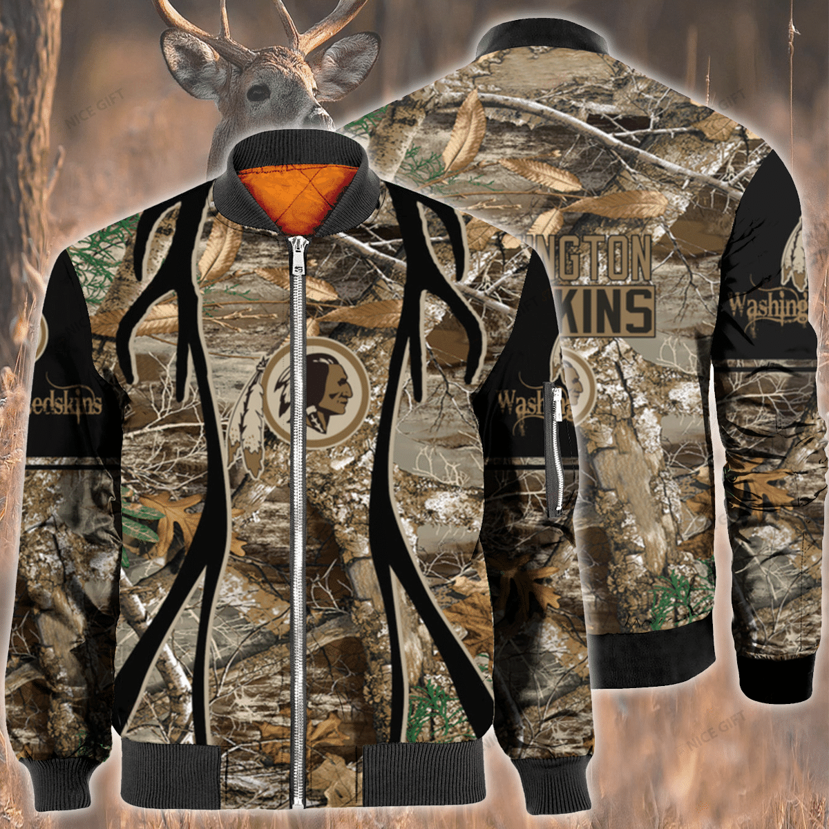 Nfl Washington Redskins Hunting Bomber Jacket Nfl Washington Redskins Hunting Bomber Jacket