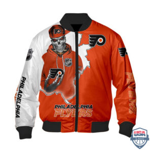 Nhl Philadelphia Flyers Death Skull Bomber Jacket