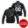 Nhl San Jose Sharks Team Personalized Black 3D Bomber Jacket