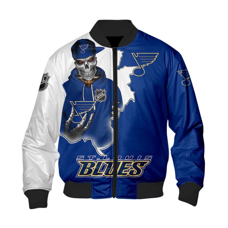 Nhl St Louis Blues Death Skull Bomber Jacket Nhl St Louis Blues Death Skull Bomber Jacket