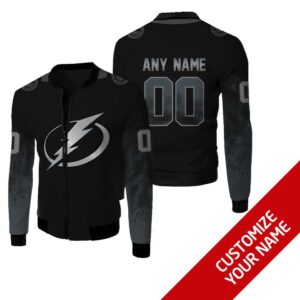 Nhl Tampa Bay Lightning Team Personalized Black 3D Bomber Jacket