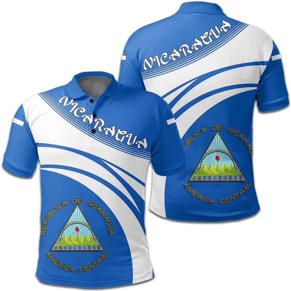 Nicaragua Coat Of Arms Polo Shirt Cricket Style J5W Nicaragua Coat Of Arms Polo Shirt Cricket Style J5W