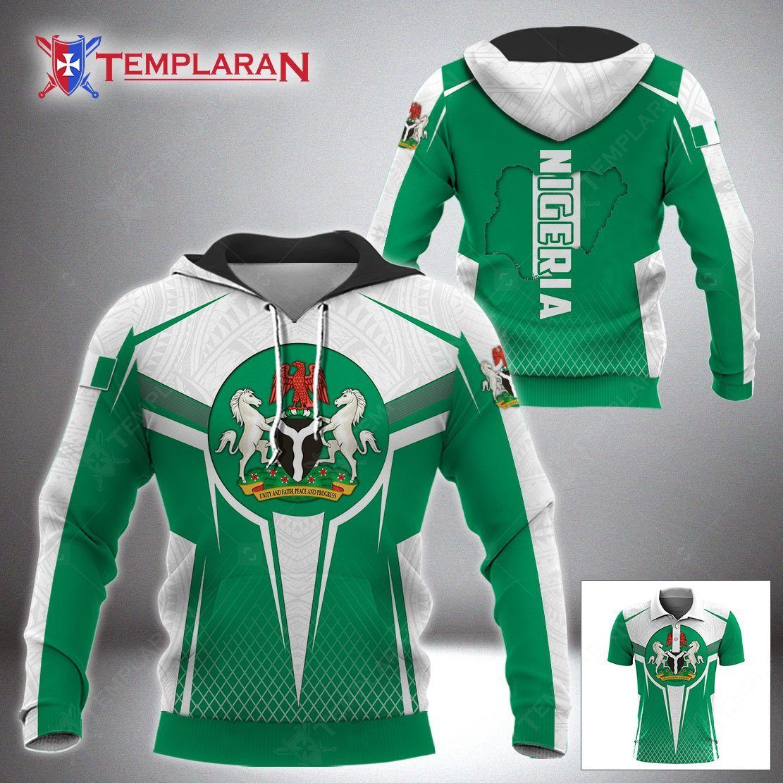 Nigeria 3D Full Printing Hoodie And Polo Shirt Nigeria 3D Full Printing Hoodie And Polo Shirt