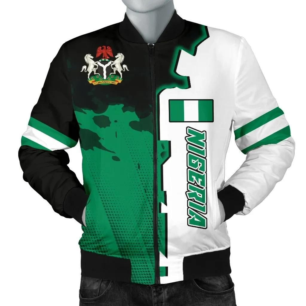 Nigeria Men's Bomber Jacket - Independence Day - BN15 Bomber Jacket Nigeria Men's Bomber Jacket - Independence Day - BN15 Bomber Jacket
