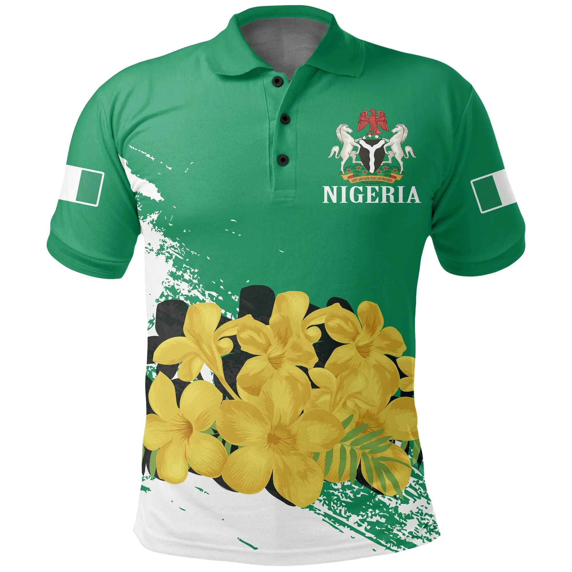 Nigeria Special Polo Shirt Costus Spectabilis - Yellow Trumpet A7 Nigeria Special Polo Shirt Costus Spectabilis - Yellow Trumpet A7