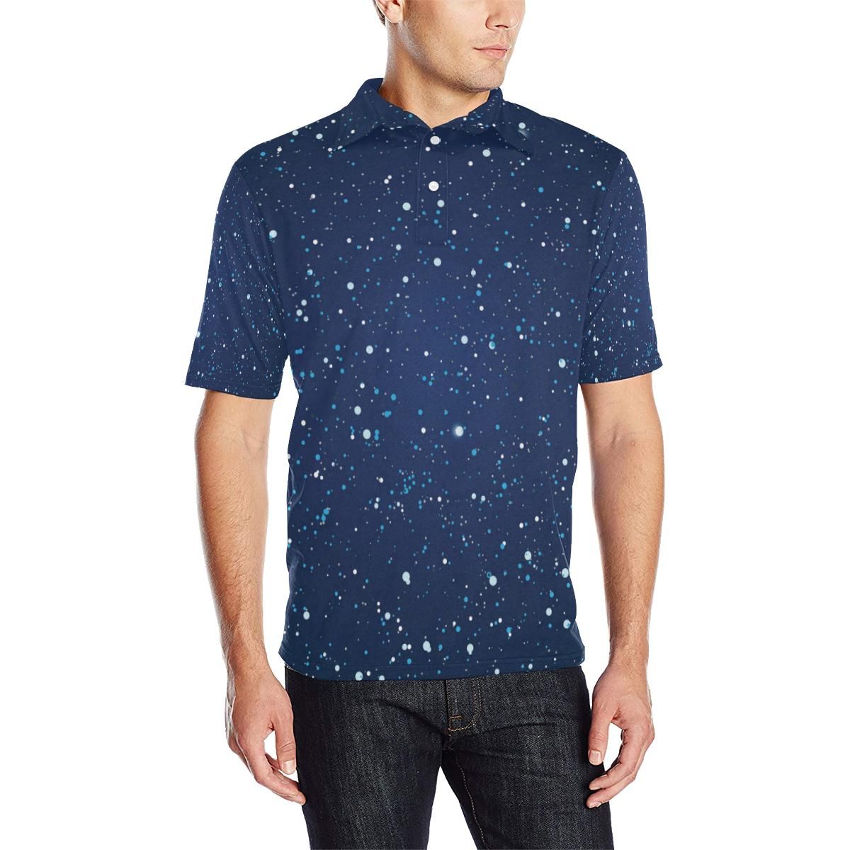 Night Sky Pattern Print Design A03 Men Polo Shirt Night Sky Pattern Print Design A03 Men Polo Shirt
