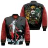 Nightmare before Christmas Jack Skellington In Costume Santa Claus Black Red 3D Designed Allover Gift For Halloween Lovers Christmas Lovers Bomber Jacket