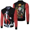 Nightmare before Christmas Jack Skellington In Costume Santa Claus Black Red 3D Designed Allover Gift For Halloween Lovers Christmas Lovers Bomber Jacket