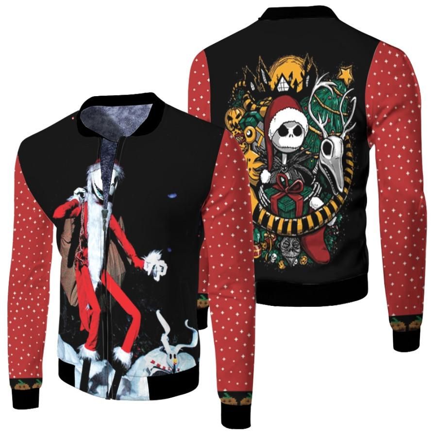 Nightmare before Christmas Jack Skellington In Costume Santa Claus Black Red 3D Designed Allover Gift For Halloween Lovers Christmas Lovers Bomber Jacket Nightmare before Christmas Jack Skellington In Costume Santa Claus Black Red 3D Designed Allover Gift For Halloween Lovers Christmas Lovers Bomber Jacket