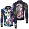 Nightmare before Christmas Jack Skellington Pumpkin King Winter Season Black 3D Designed Allover Gift For Halloween Lovers Christmas Lovers Bomber Jacket