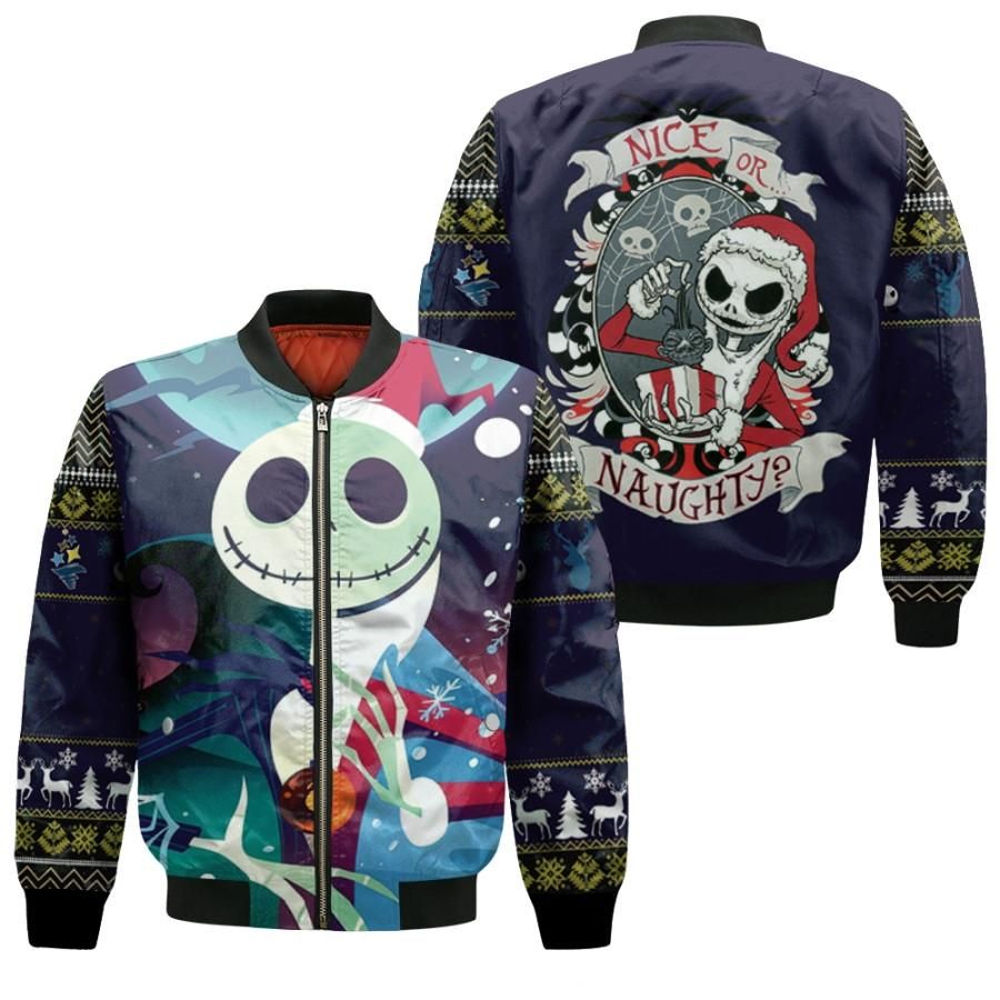 Nightmare before Christmas Jack Skellington Pumpkin King Winter Season Black 3D Designed Allover Gift For Halloween Lovers Christmas Lovers Bomber Jacket Nightmare before Christmas Jack Skellington Pumpkin King Winter Season Black 3D Designed Allover Gift For Halloween Lovers Christmas Lovers Bomber Jacket
