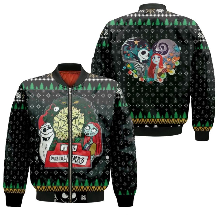 Nightmare before Christmas Jack Skellington Sally Love Black 3D Designed Allover Gift For Halloween Lovers Christmas Lovers Bomber Jacket Nightmare before Christmas Jack Skellington Sally Love Black 3D Designed Allover Gift For Halloween Lovers Christmas Lovers Bomber Jacket