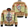 Nightmare before Christmas Nice Or Naughty Jack Skellington Christmas Pattern 3D Designed Allover Gift For Halloween Lovers Christmas Lovers Bomber Jacket