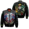 Nightmare before Christmas The Love Jack Skellington Sally Santa Black 3D Designed Allover Gift For Halloween Lovers Christmas Lovers Bomber Jacket