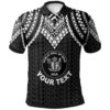 Niue Custom Personalised Polo Shirt - Polynesian Armor Style Black - BN39