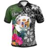 Niue Custom Personalised Polo Shirt - Turtle Plumeria Banana Leaf - BN11