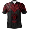 Niue Polo Shirt - Polynesian Armor Style Red - BN39
