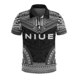 Niue Polo Shirt - Polynesian Chief Black Version - BN10