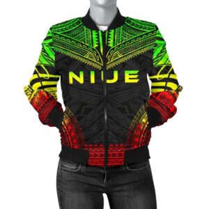 Niue Polynesian Chief Women'S Bomber Jacket - Reggae Version - Bn10 Bomber Jacket