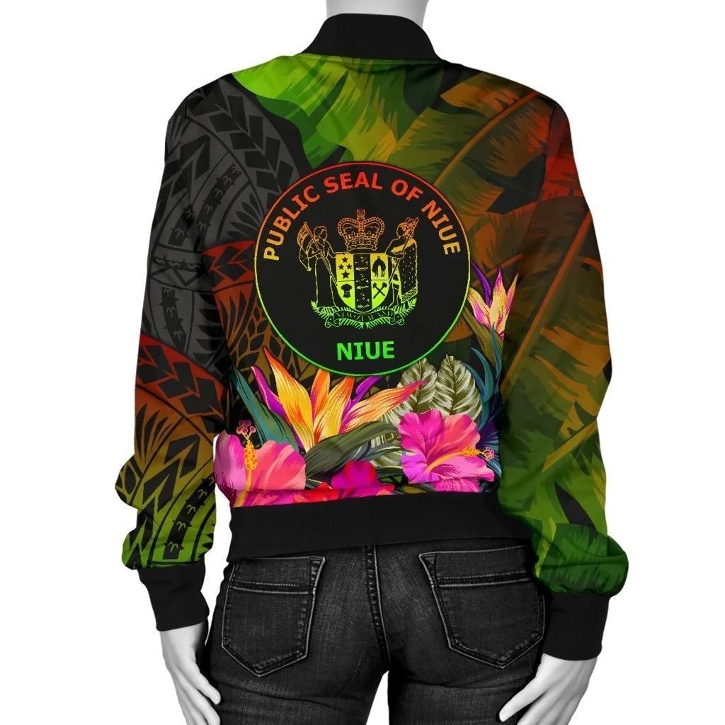 Niue-Polynesian-Womens-Bomber-Jacket-Hibiscus-and-Banana-Leaves-BN15-Bomber-Jacket-1