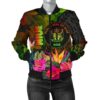 Niue Polynesian Women's Bomber Jacket - Hibiscus and Banana Leaves - BN15 Bomber Jacket