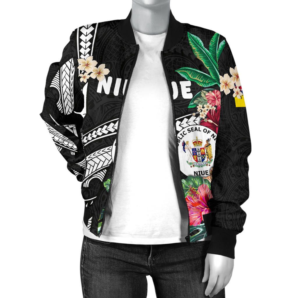 Niue-Womens-Bomber-Jacket-Coat-Of-Arms-Polynesian-With-Hibiscus-TH5-Bomber-Jacket-2