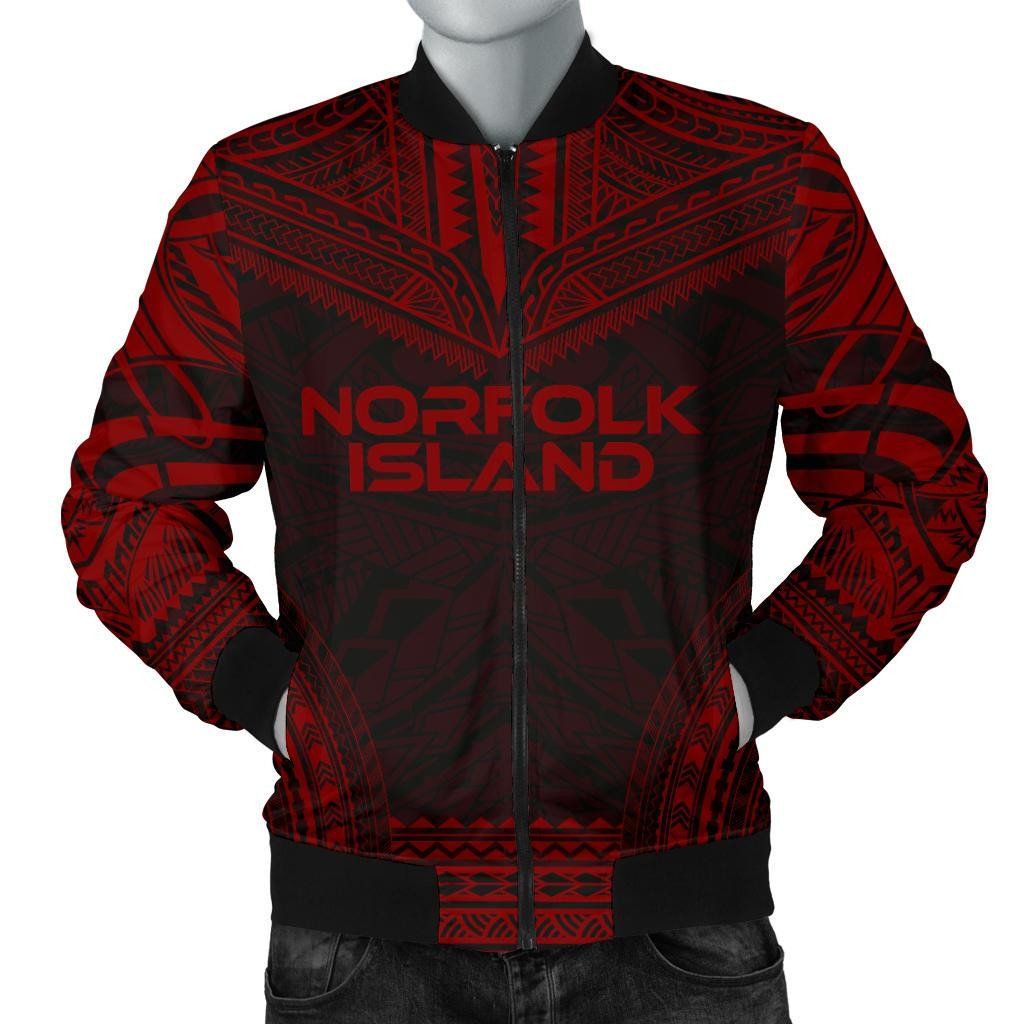 Norfolk Island Polynesian Chief Men's Bomber Jacket - Red Version - Bn10 Bomber Jacket Norfolk Island Polynesian Chief Men's Bomber Jacket - Red Version - Bn10 Bomber Jacket