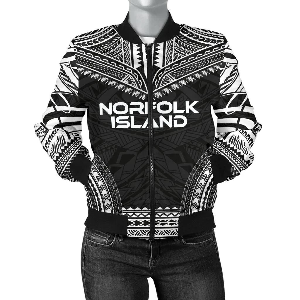 Norfolk Island Polynesian Chief Women'S Bomber Jacket - Black Version - Bn10 Bomber Jacket Norfolk Island Polynesian Chief Women'S Bomber Jacket - Black Version - Bn10 Bomber Jacket