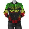 Norfolk Island Polynesian Chief Women'S Bomber Jacket - Reggae Version - Bn10 Bomber Jacket