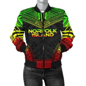 Norfolk Island Polynesian Chief Women'S Bomber Jacket - Reggae Version - Bn10 Bomber Jacket