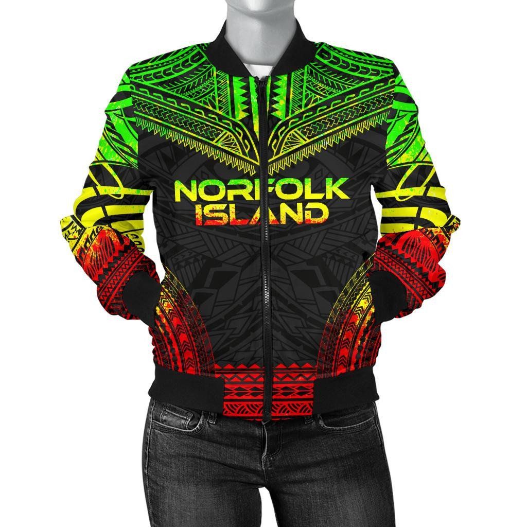 Norfolk Island Polynesian Chief Women'S Bomber Jacket - Reggae Version - Bn10 Bomber Jacket Norfolk Island Polynesian Chief Women'S Bomber Jacket - Reggae Version - Bn10 Bomber Jacket