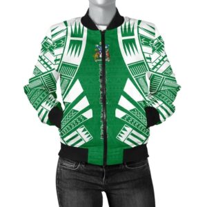 Norfolk Island Women Bomber Jacket - Polynesian Tattoo Flag - BN0110 Bomber Jacket