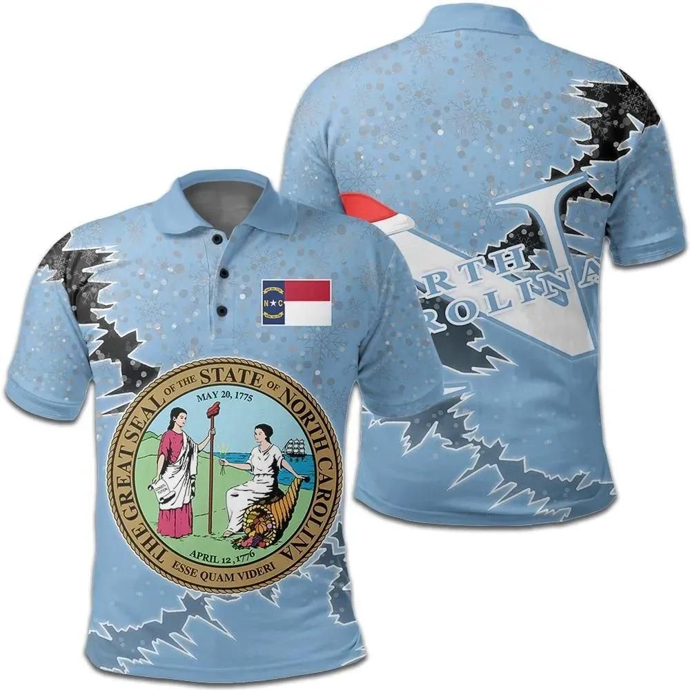 North Carolina Christmas Coat Of Arms Polo Shirt X Style J78 North Carolina Christmas Coat Of Arms Polo Shirt X Style J78
