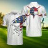 North Carolina flag golfer polo shirt