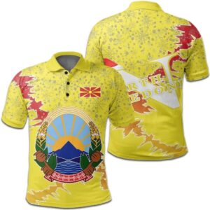 North Macedonia Christmas Coat Of Arms Polo Shirt X Style J78