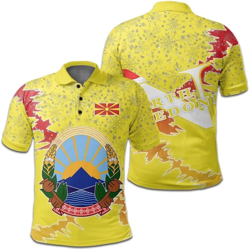 North Macedonia Christmas Coat Of Arms Polo Shirt X Style J78 North Macedonia Christmas Coat Of Arms Polo Shirt X Style J78