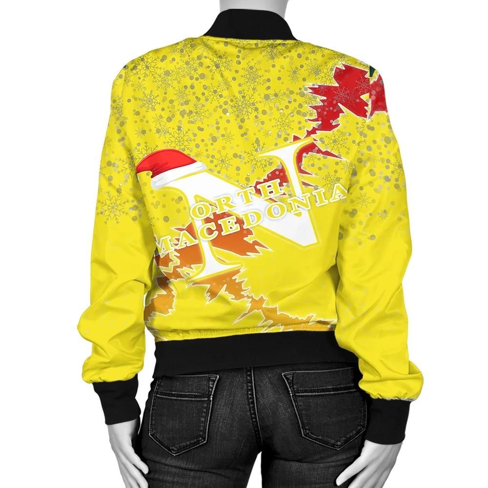 North-Macedonia-Christmas-Coat-Of-Arms-Women-Bomber-Jacket-X-Style-J78-Bomber-Jacket-1