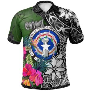 Northern Mariana Islands Polo Shirt - Turtle Plumeria Banana Leaf - BN11