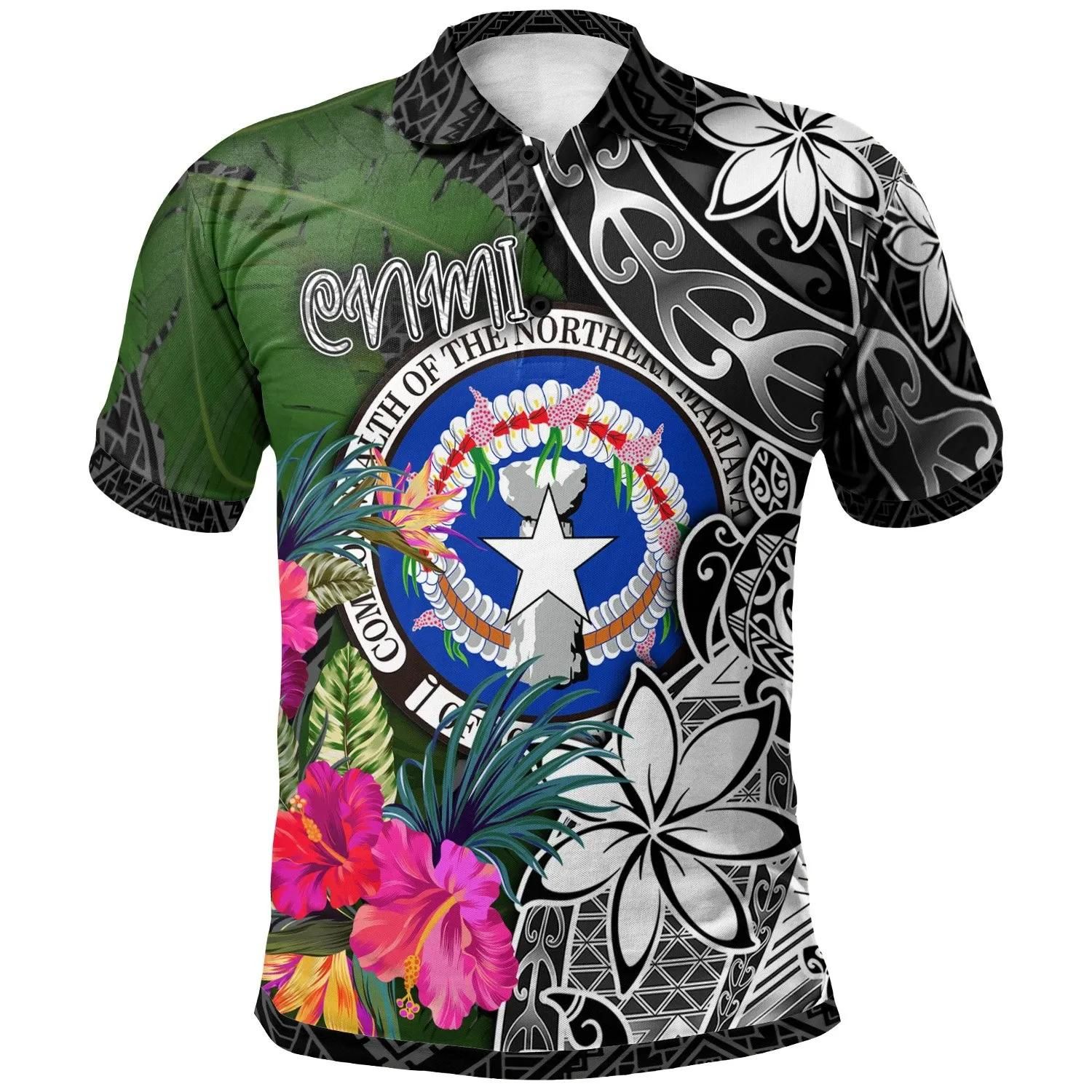 Northern Mariana Islands Polo Shirt - Turtle Plumeria Banana Leaf - BN11 Northern Mariana Islands Polo Shirt - Turtle Plumeria Banana Leaf - BN11
