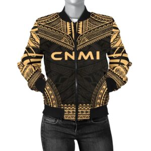 Northern Mariana Islands Polynesian Chief Women'S Bomber Jacket - Gold Version - Bn10 Bomber Jacket