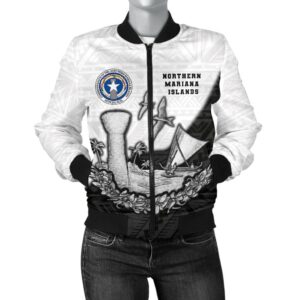 Northern Mariana Islands Women Bomber Jacket Latte Stone K4 Bomber Jacket