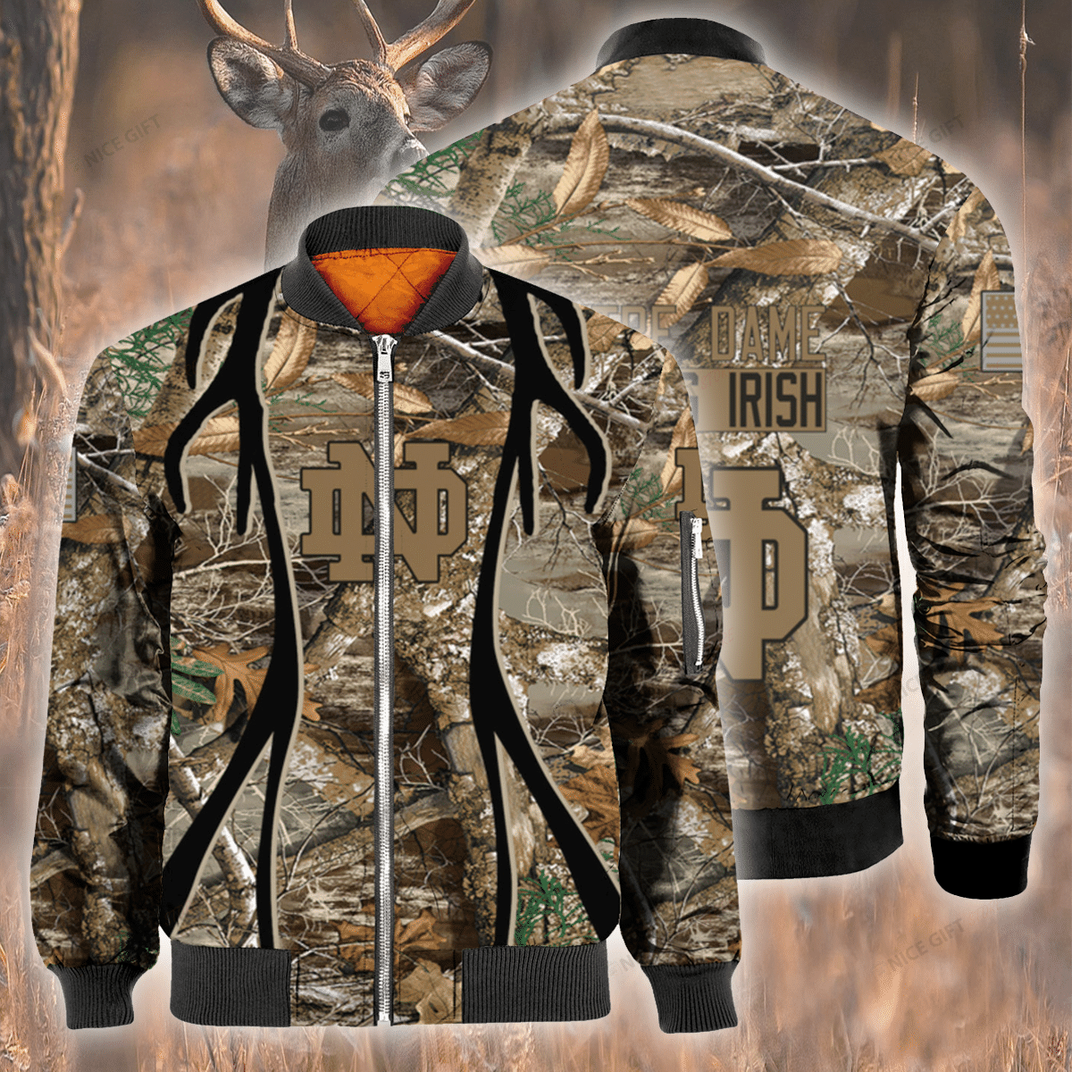 Notre Dame Fighting Irish Hunting Bomber Jacket Notre Dame Fighting Irish Hunting Bomber Jacket