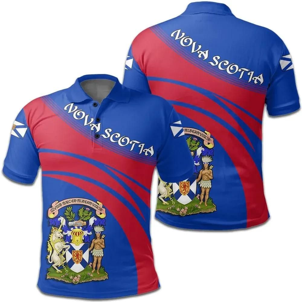 Nova Scotia Coat Of Arms Polo Shirt Cricket Style J5W Nova Scotia Coat Of Arms Polo Shirt Cricket Style J5W
