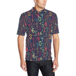 Number Pattern Print Design A01 Men Polo Shirt