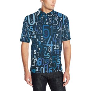 Number Pattern Print Design A02 Men Polo Shirt