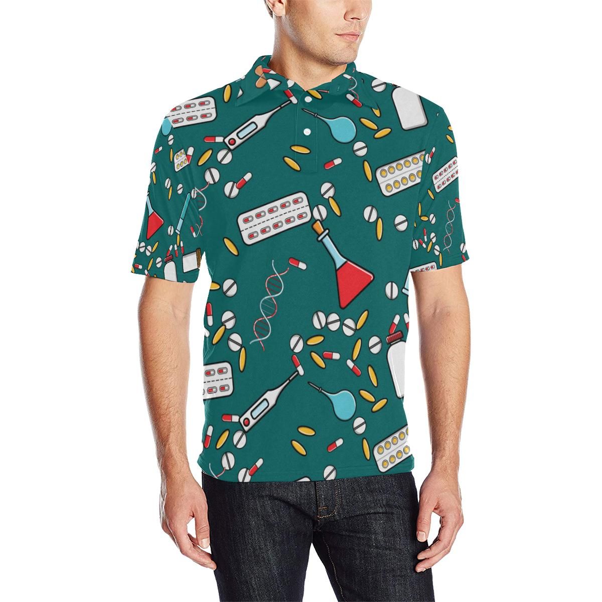 Nurse Pattern Print Design A05 Men Polo Shirt Nurse Pattern Print Design A05 Men Polo Shirt