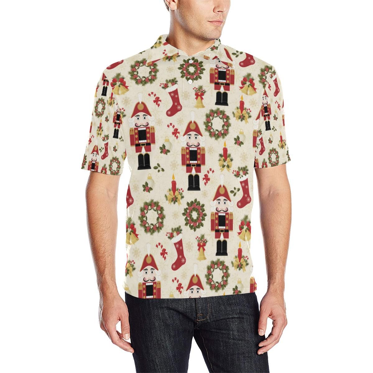 Nutcracker Pattern Print Design A01 Men Polo Shirt Nutcracker Pattern Print Design A01 Men Polo Shirt