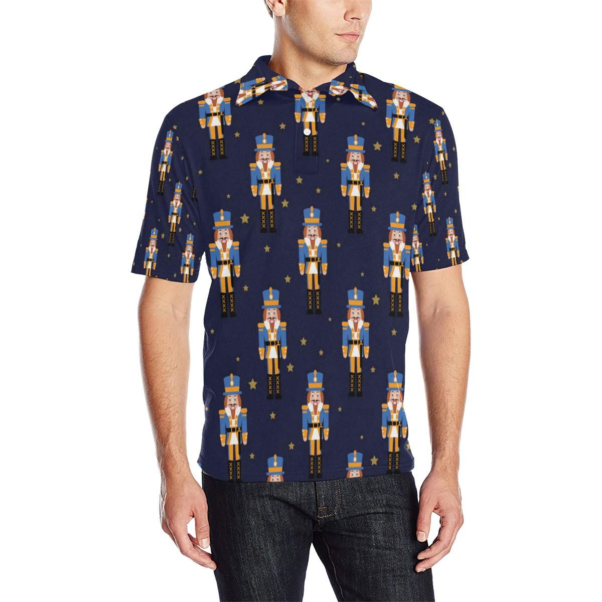 Nutcracker Pattern Print Design A04 Men Polo Shirt Nutcracker Pattern Print Design A04 Men Polo Shirt