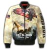 ONE NATION UNDER GOD Bomber Jacket 3D Jesus American flag gift idea for Veteran Jacket Bomber Jacket
